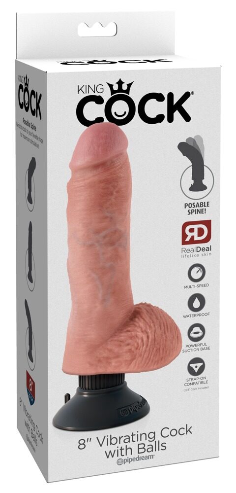 8'' Vibrating Cock with Balls