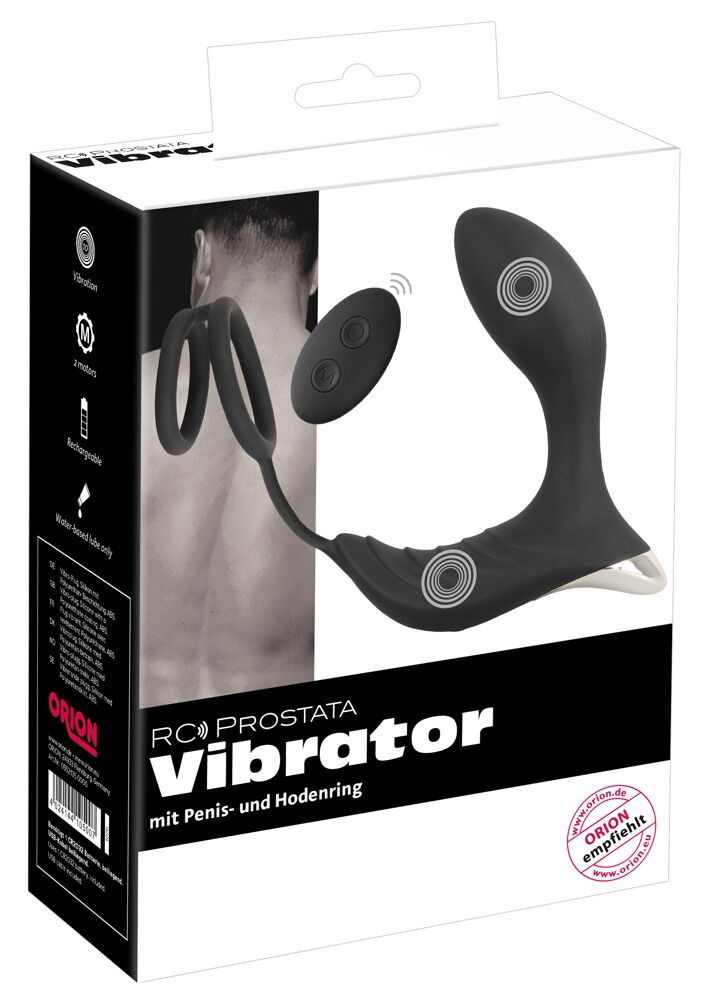 RC Prostata Vibrator med penis- och pungring