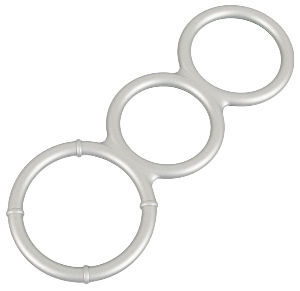 K P Metallic Silicone Triple Cock And Ball Ring Online Hos Orion Shop Se